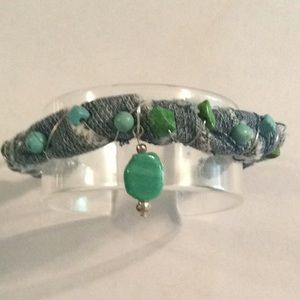 Reclaimed denim bracelet